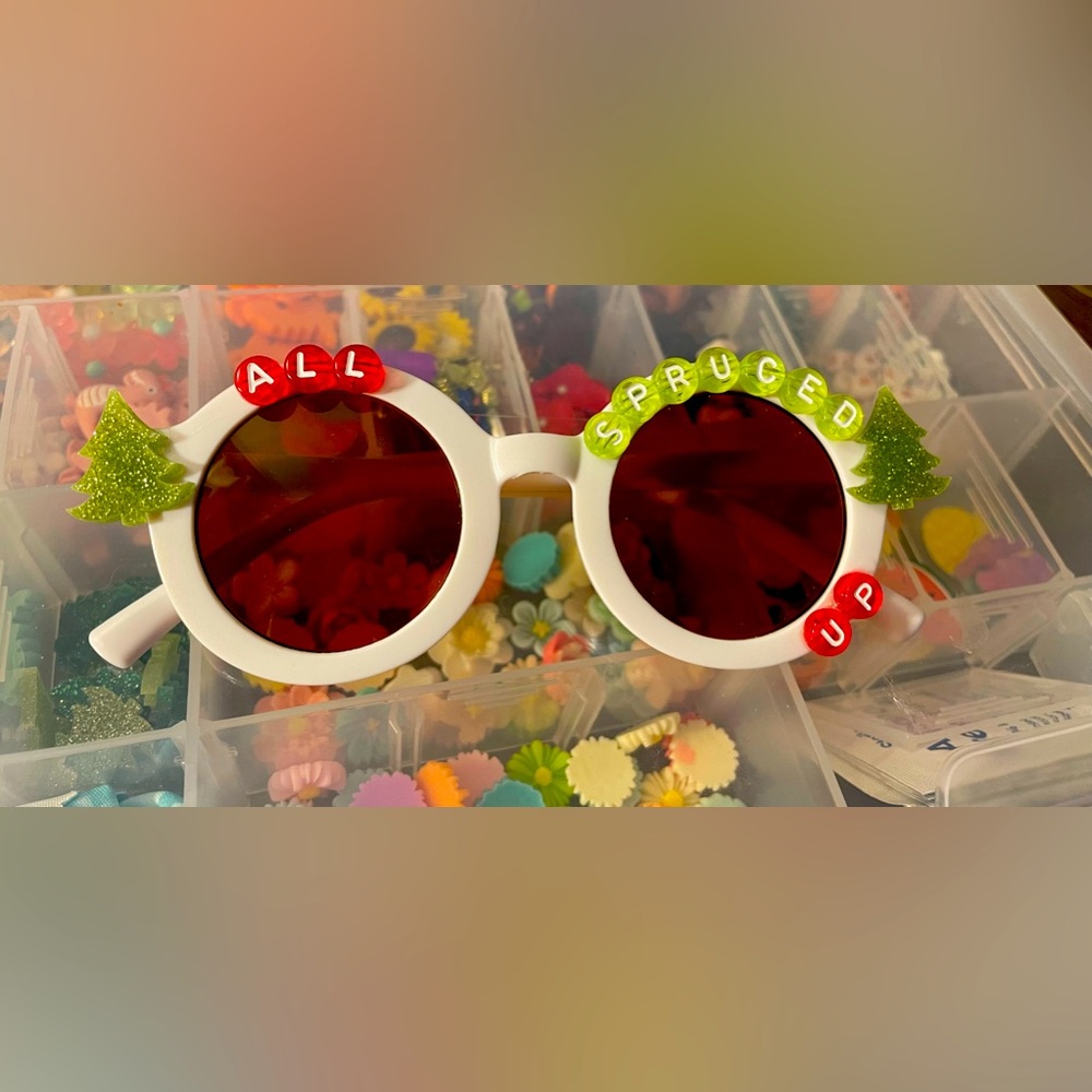Handmade Christmas glasses for toddlers/kids -All Spruced up